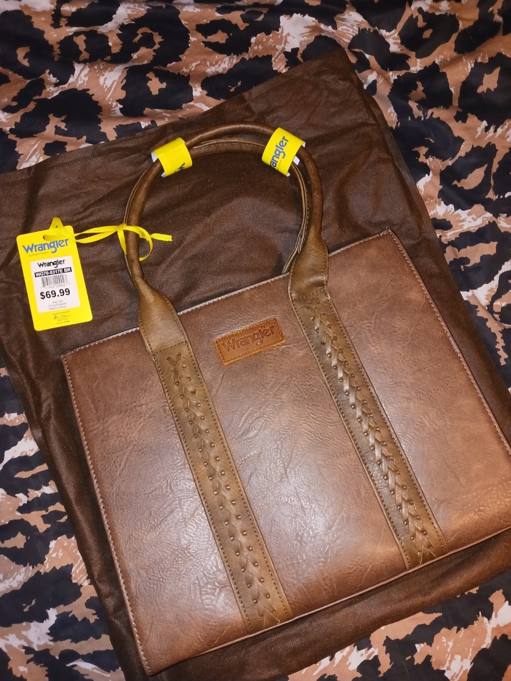 Wrangler Brown Tote Nwt